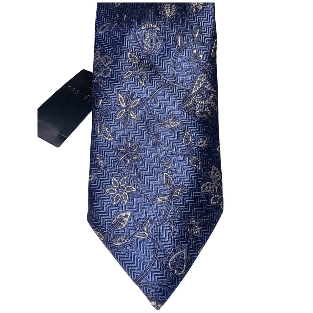 Daniel Cremieux Mens Blue Floral 100% Italian Silk Tie NWT